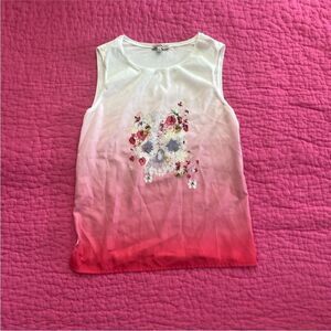 Junior Gaultier Floral Ombre Kids Tank Top, y12